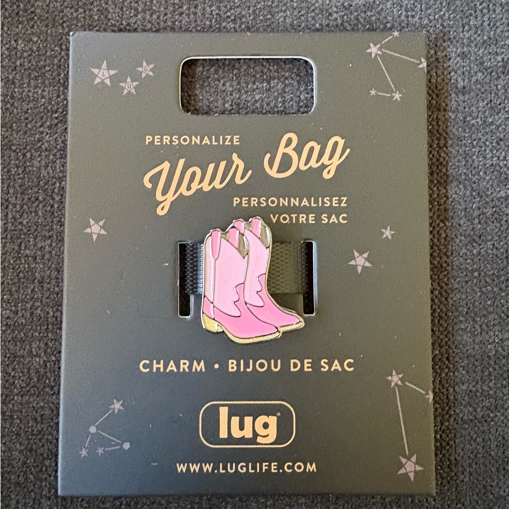 Lug Novelty Bag Charm – Pink Cowboy/Cowgirl Boots